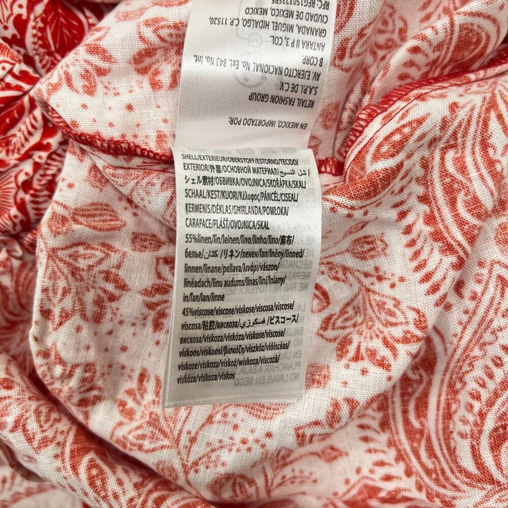 NWT Farm Rio River Ride Linen Blend Beaded Shorts Size L Pull-On RED - Picture 10 of 11